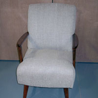 furniture reupholstery on chair, CKCU, Great Bend Kansas