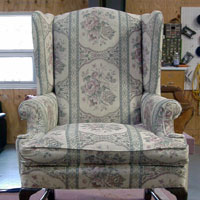 furniture reupholstery on chair, Central Kansas Custom Upholstery, Great Bend Kansas