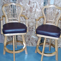 Vinyl upholstery on bar stools, CKCU, Great Bend Kansas